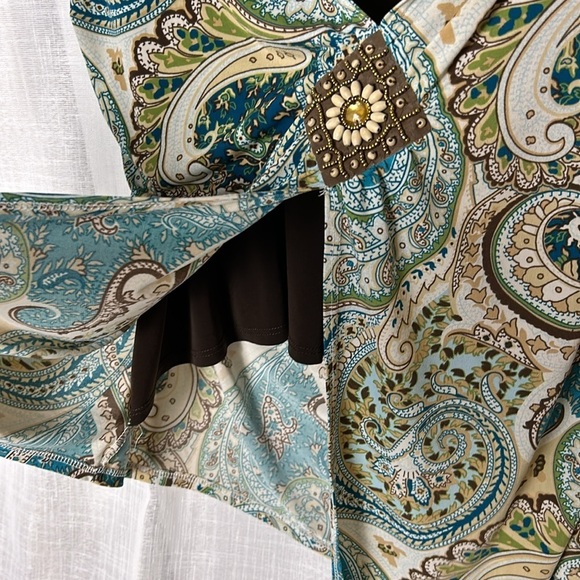 Y2K 70’s vibe,retro,Notations,blouse ,2X,Tribal Vintage,stretchy,boho,wood,beads - Picture 11 of 13